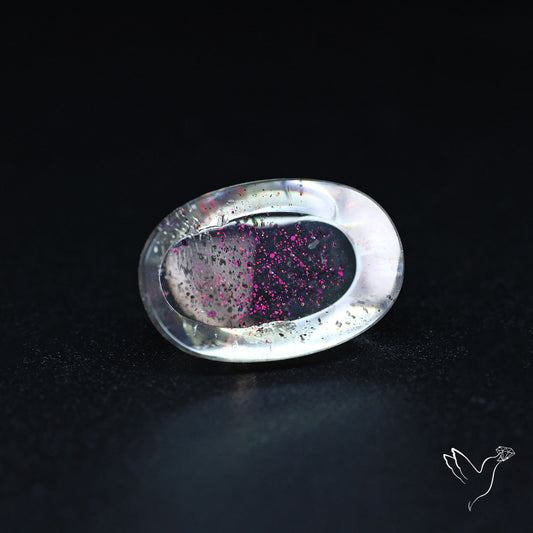 Rare Brazilian Pink Fire Covellite aka Pink Fire Quartz Cabochon