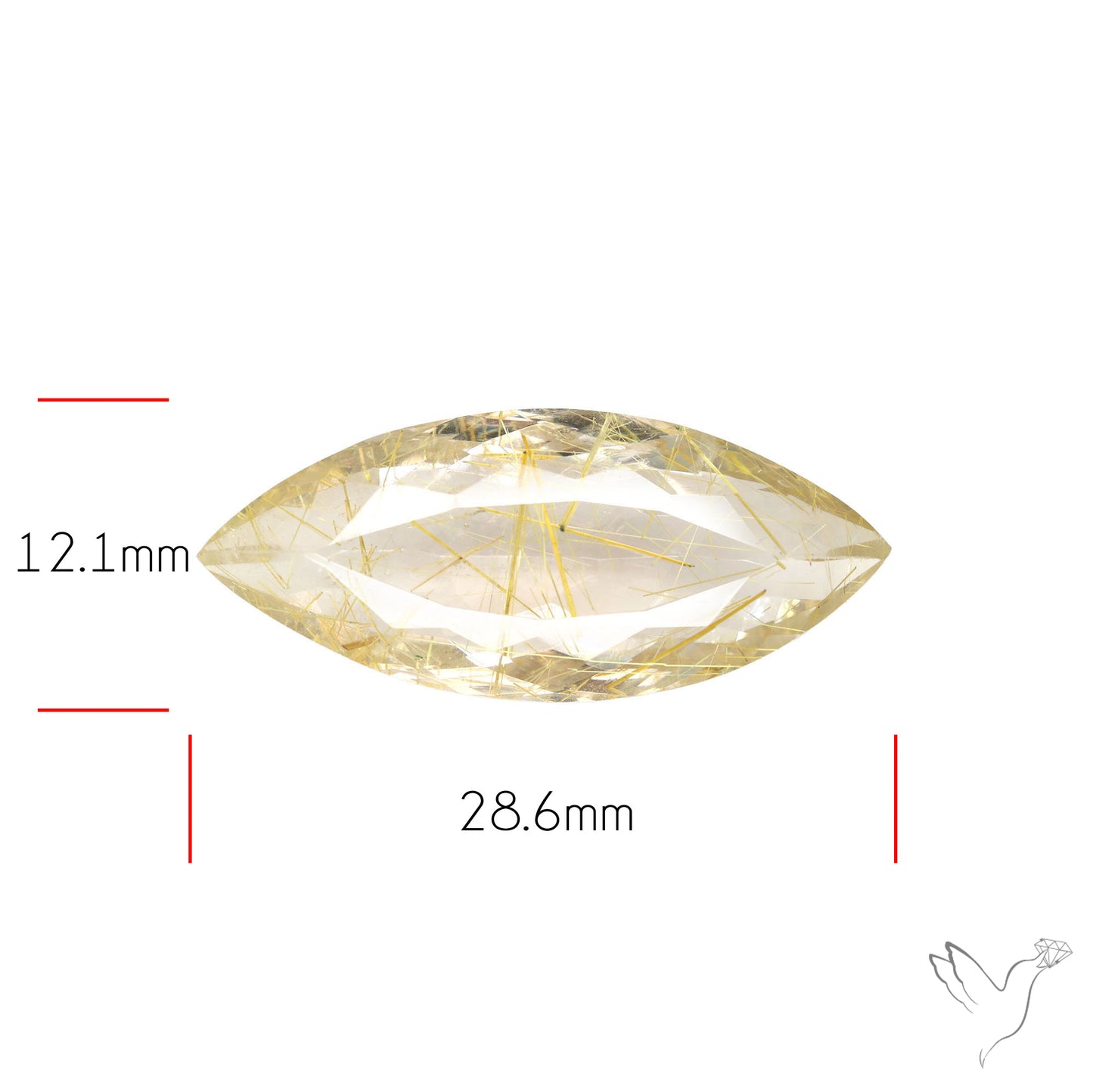 Faceted Golden Rutilated Quartz