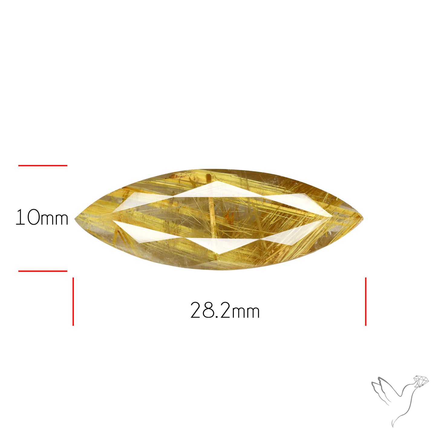 Faceted Golden Rutilated Quartz