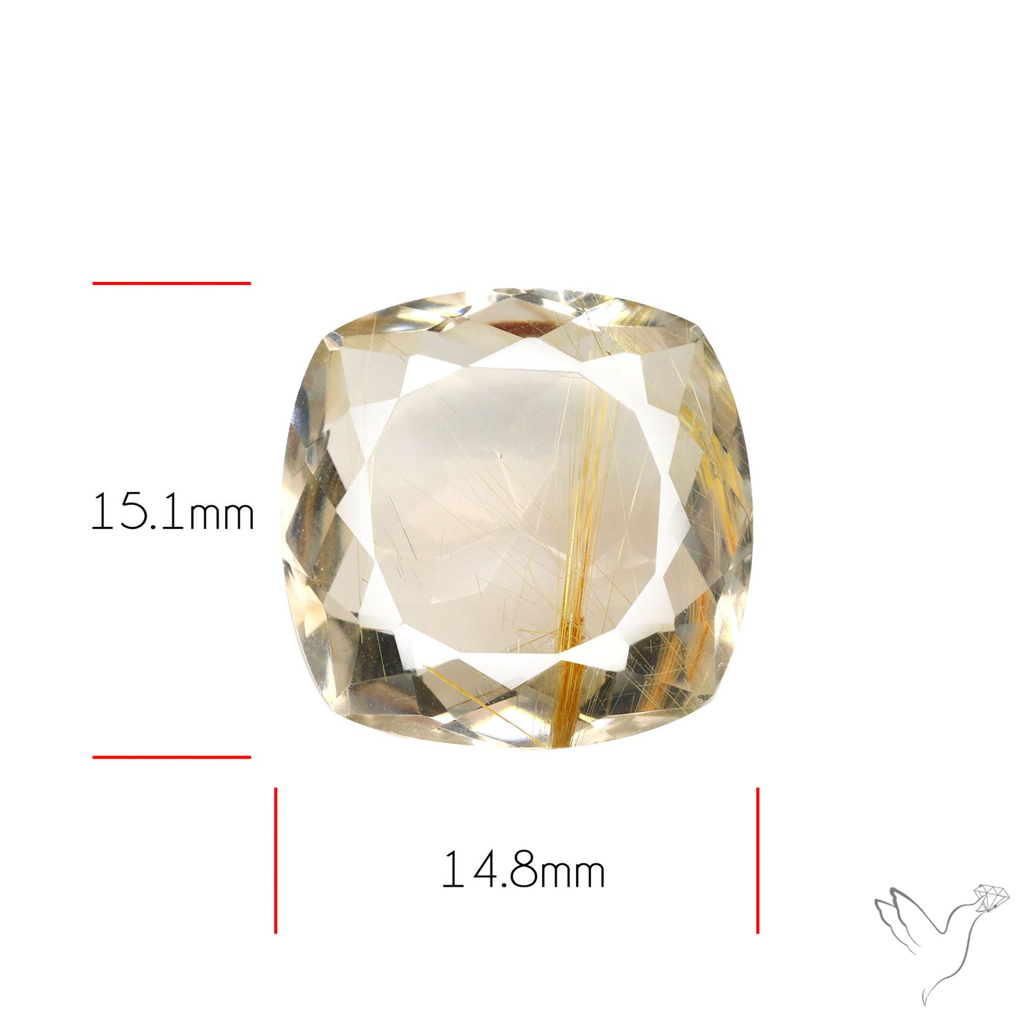 Faceted Golden Rutilated Quartz