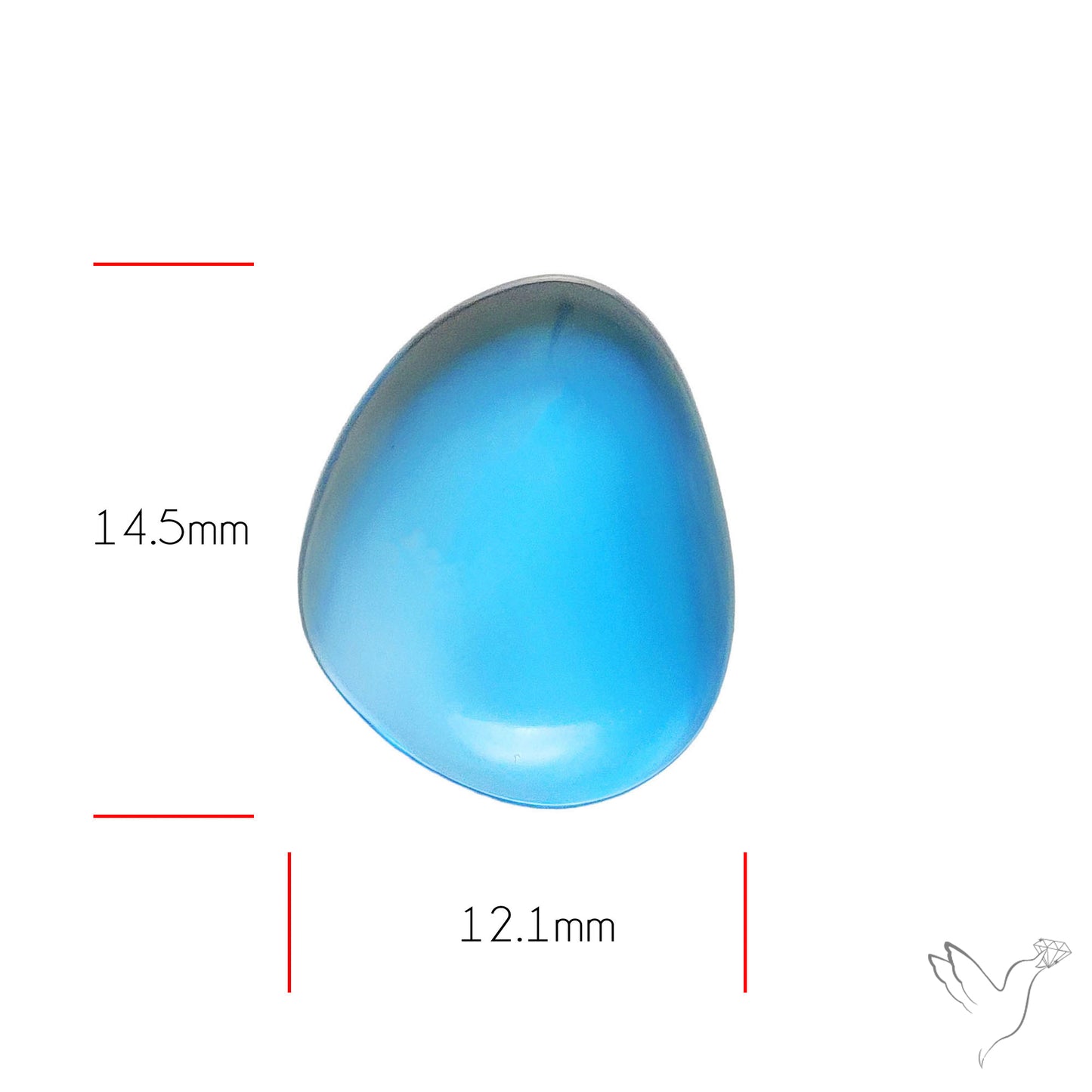 Swiss Blue Topaz Clear High Grade Deep Blue Cabochon