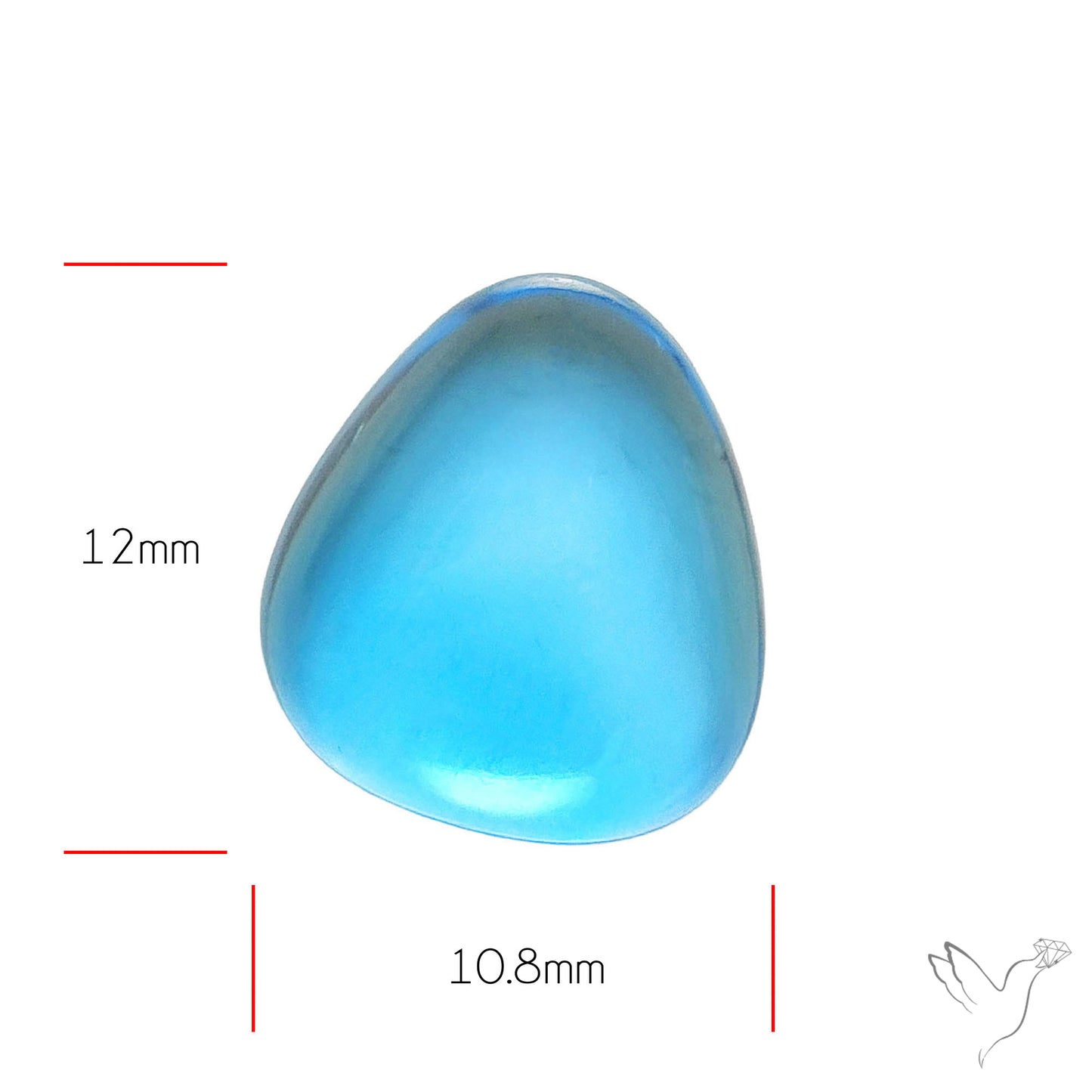 Swiss Blue Topaz Clear High Grade Deep Blue Cabochon