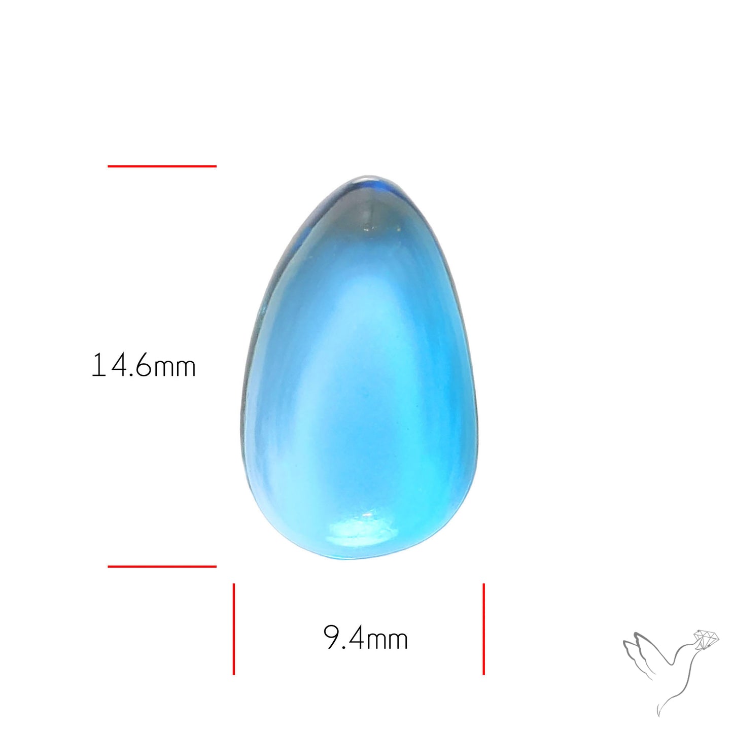 Swiss Blue Topaz Clear High Grade Deep Blue Cabochon