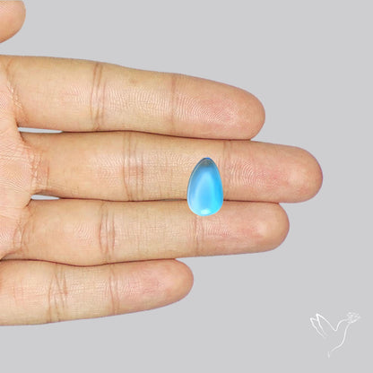 Swiss Blue Topaz Clear High Grade Deep Blue Cabochon