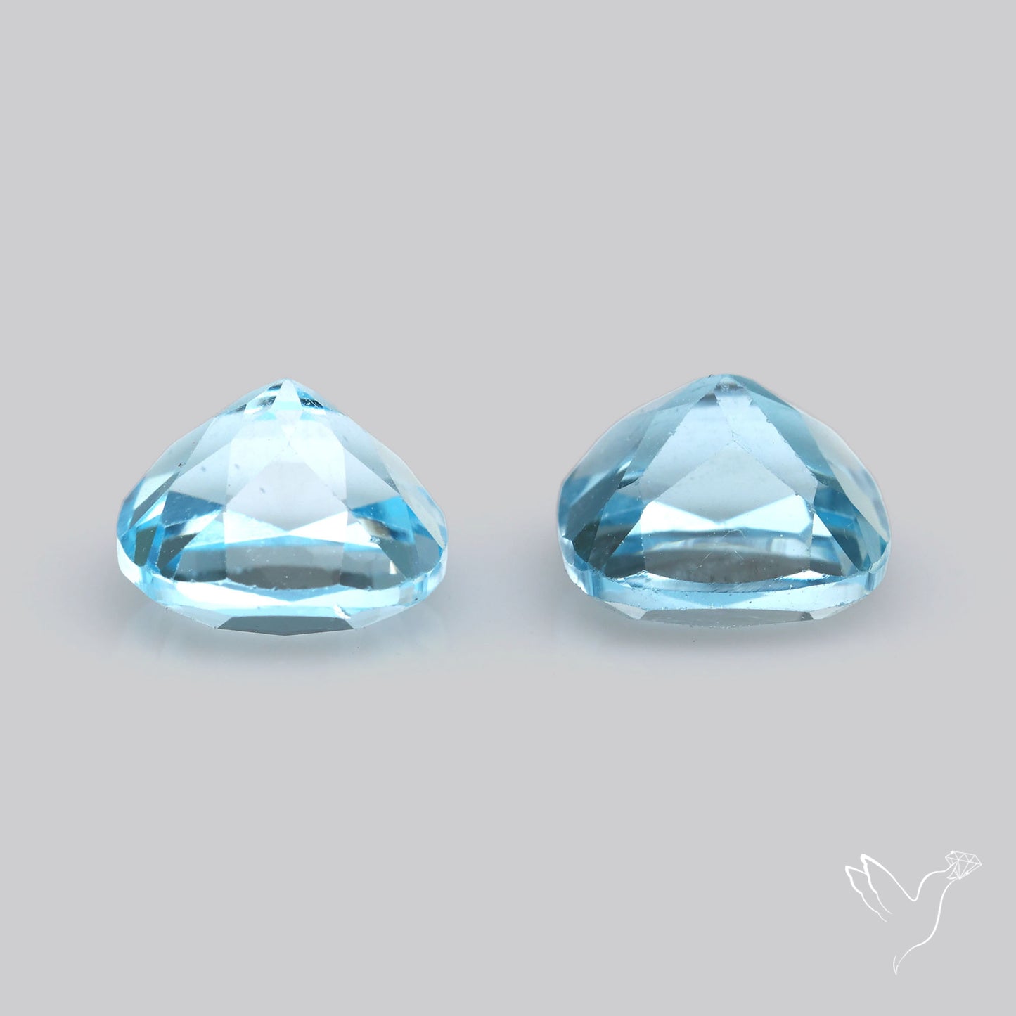 Faceted Natural Blue Topaz Pair Sky Blue