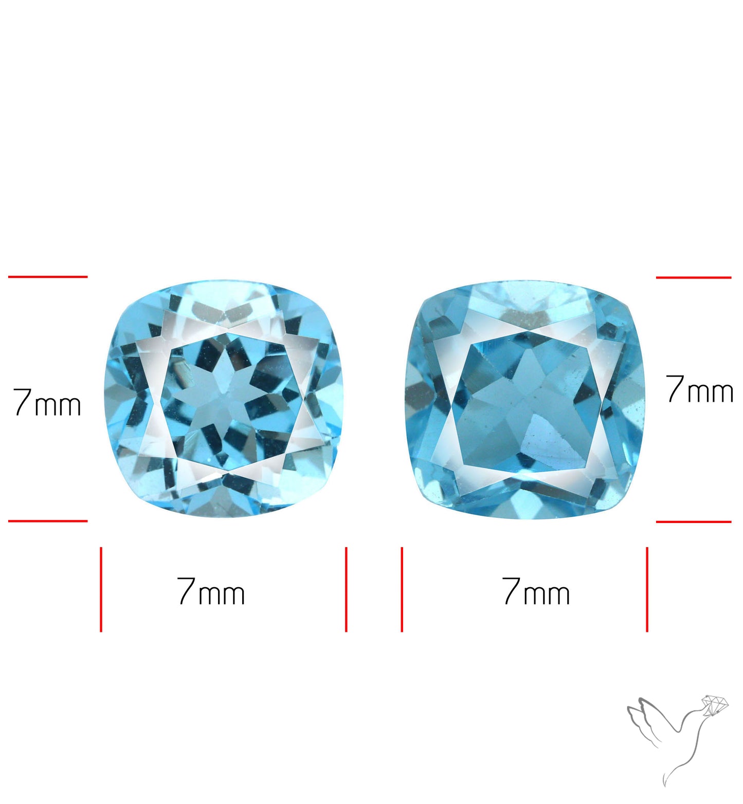 Faceted Natural Blue Topaz Pair Sky Blue