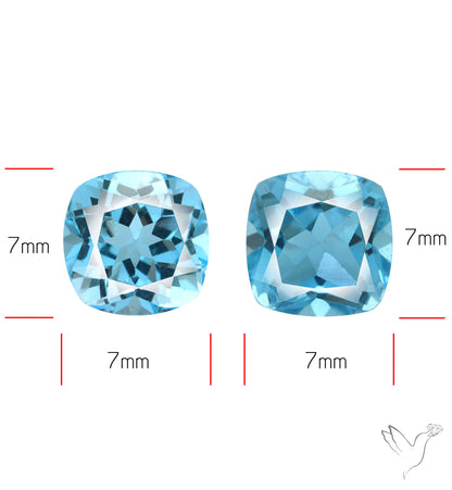 Faceted Natural Blue Topaz Pair Sky Blue