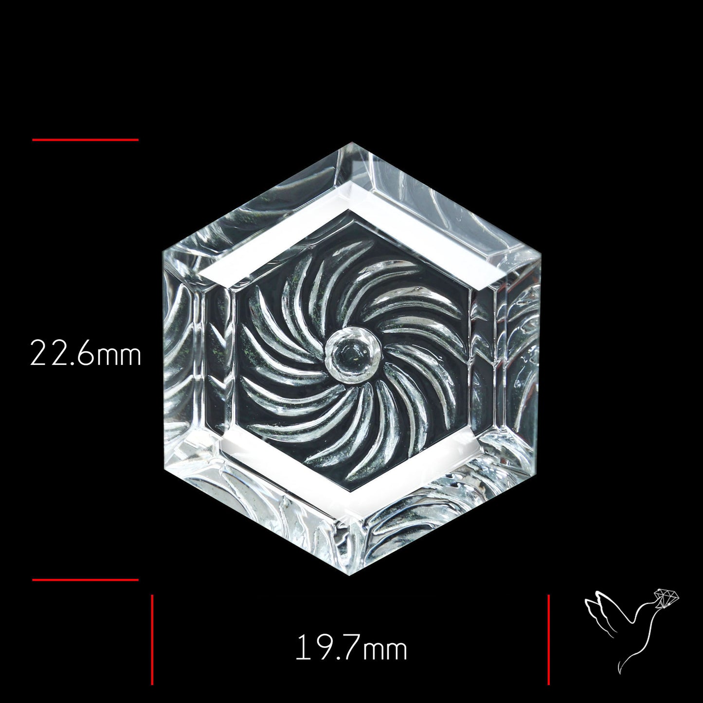 Faceted Himalayan Quartz Intaglio Reverse Carving Fantasy Cut