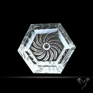 Faceted Himalayan Quartz Intaglio Reverse Carving Fantasy Cut