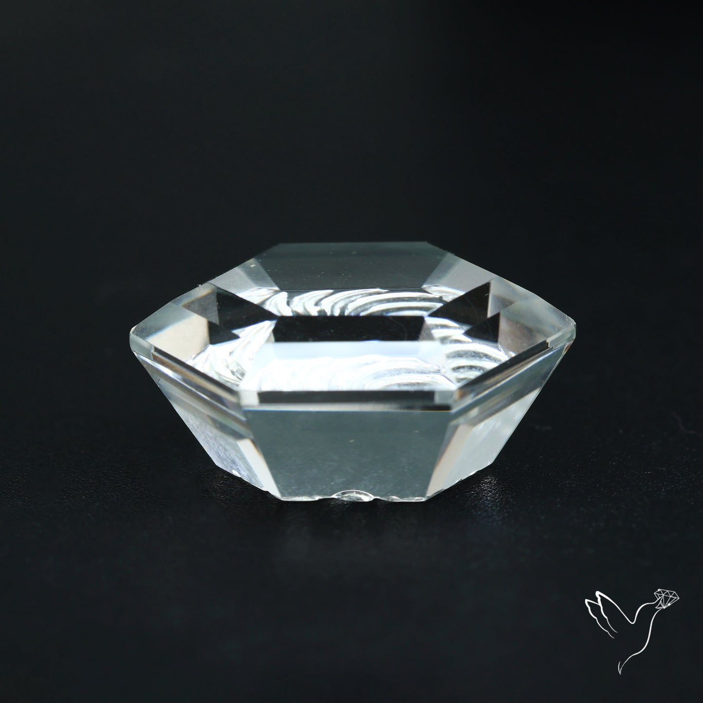 Faceted Himalayan Quartz Intaglio Reverse Carving Fantasy Cut