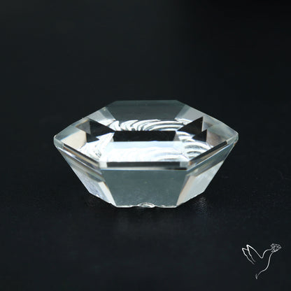 Faceted Himalayan Quartz Intaglio Reverse Carving Fantasy Cut