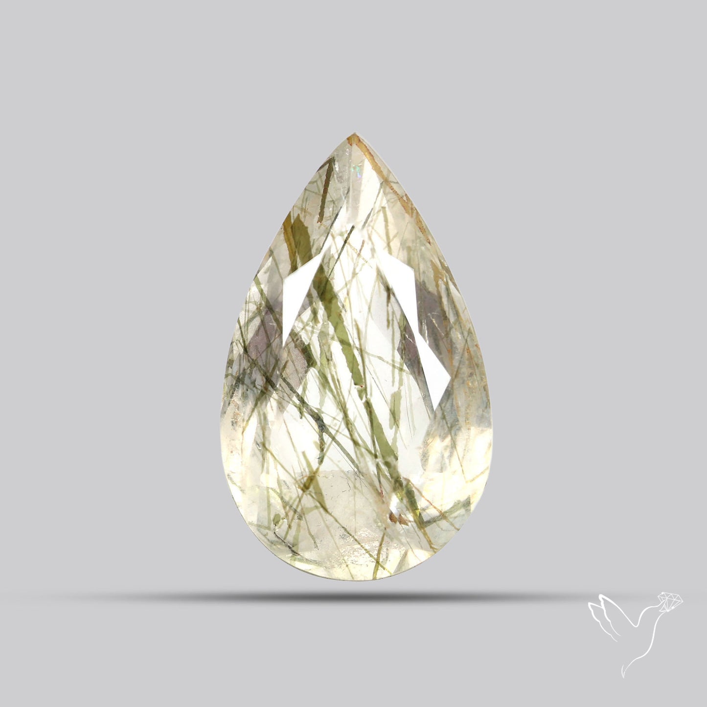 Faceted Green Rutilated Quartz