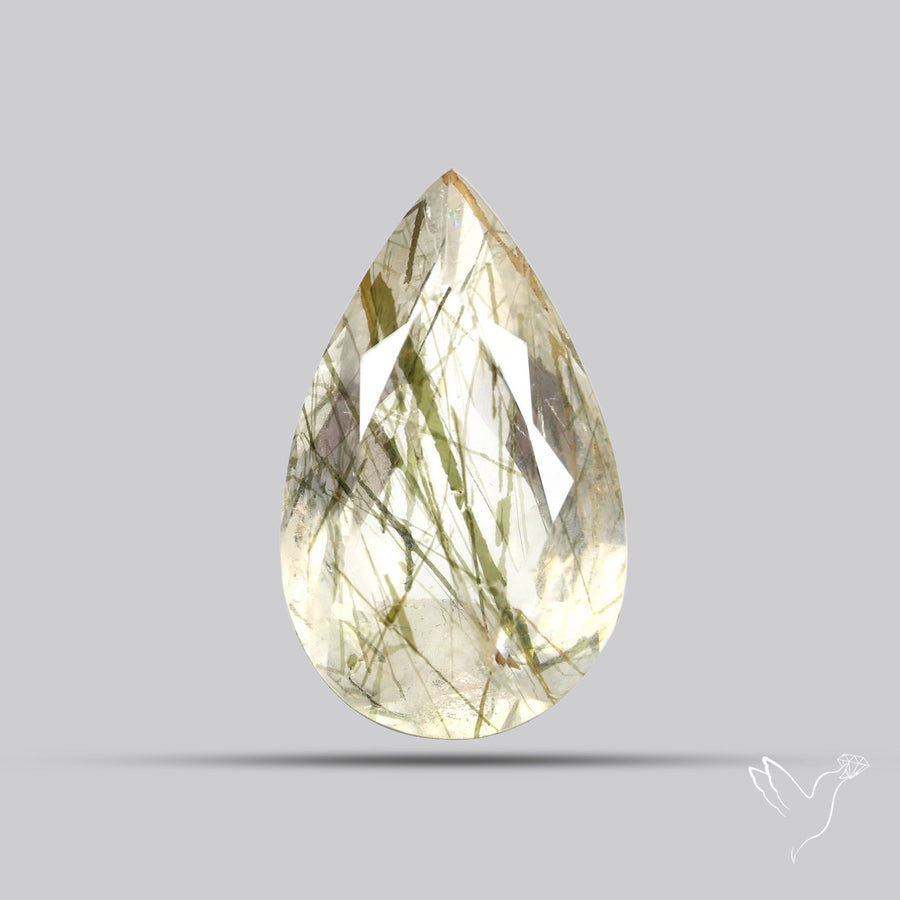 Faceted Green Rutilated Quartz