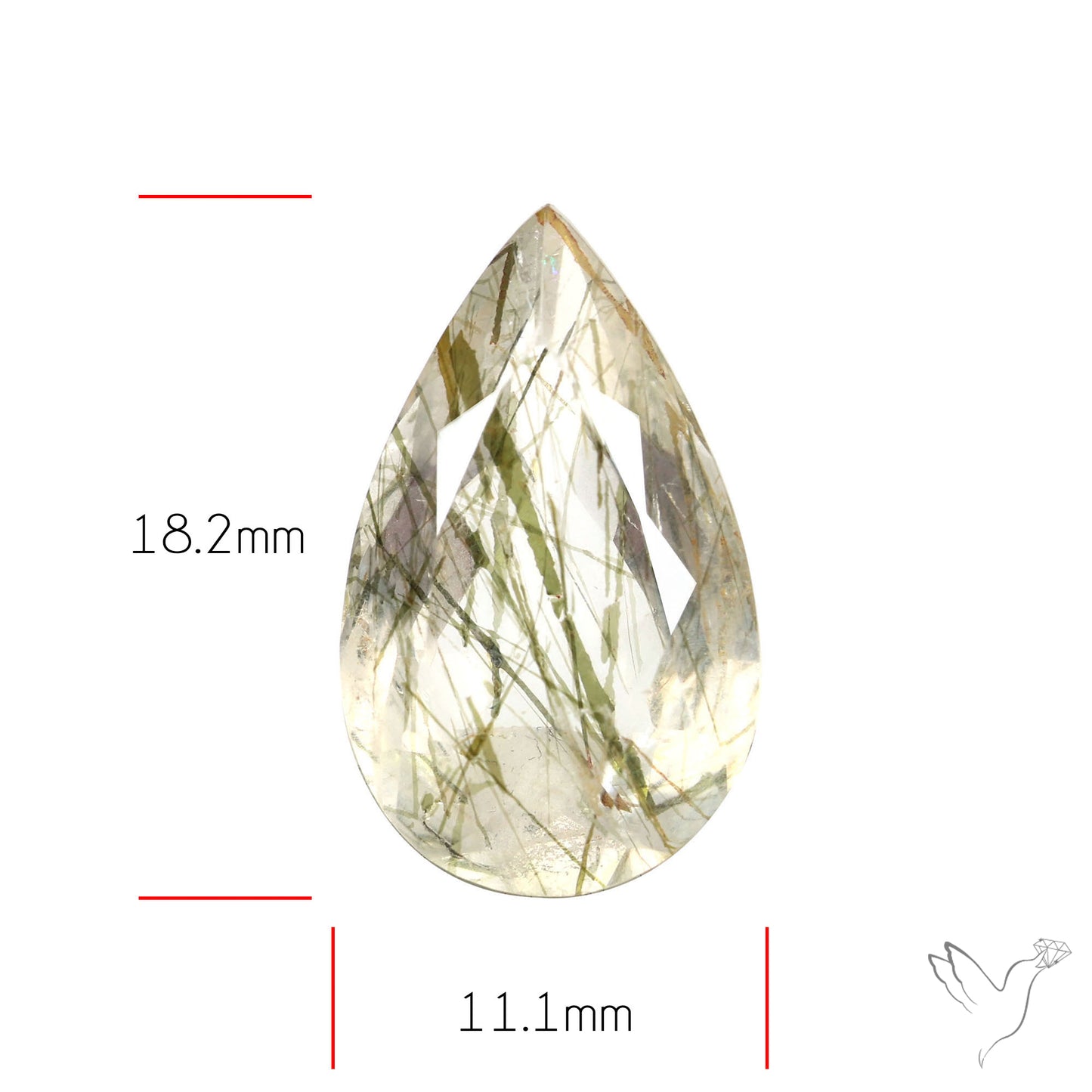 Faceted Green Rutilated Quartz