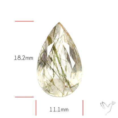Faceted Green Rutilated Quartz