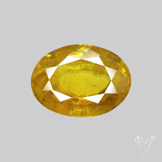 Rare Green Sphene Faceted Fine Gemstone
