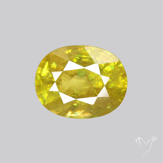 Rare Green Sphene Faceted Fine Gemstone