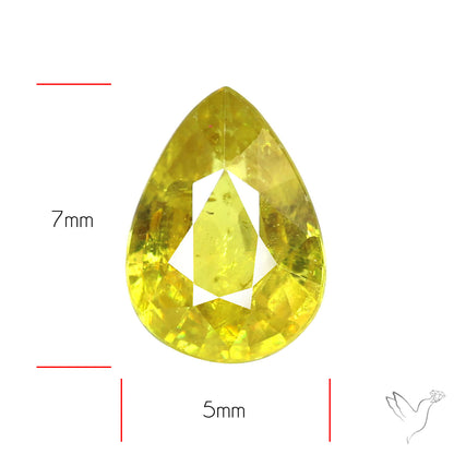 Rare Green Sphene Faceted Fine Gemstone