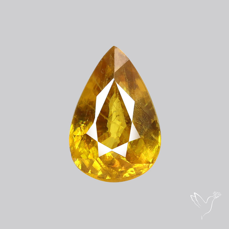 Rare Green Sphene Faceted Fine Gemstone