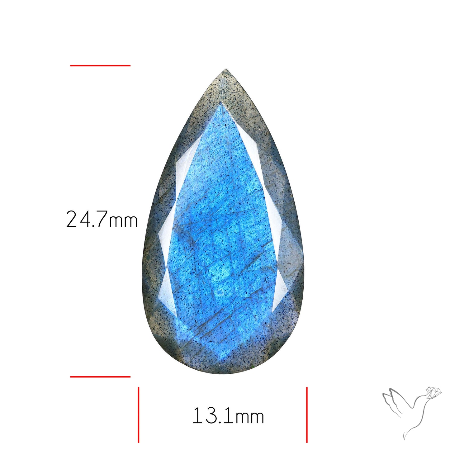 Blue Labradorite Faceted High Grade Fine Gemstone