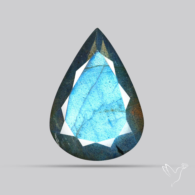 Blue Labradorite Faceted High Grade Fine Gemstone