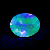Hyalite Opal Faceted Fluorescent under UV Light
