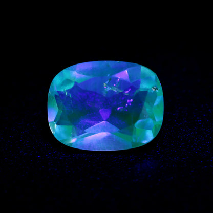Hyalite Opal Faceted Fluorescent under UV Light