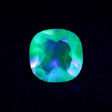 Hyalite Opal Faceted Fluorescent under UV Light