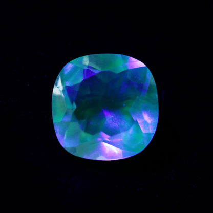 Hyalite Opal Faceted Fluorescent under UV Light