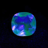 Hyalite Opal Faceted Fluorescent under UV Light
