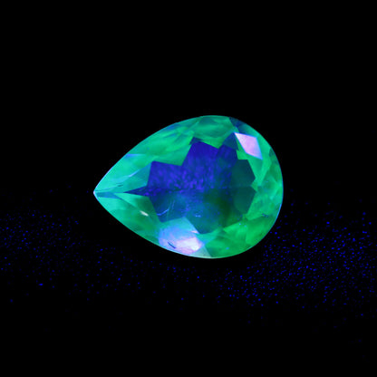 Hyalite Opal Faceted Fluorescent under UV Light