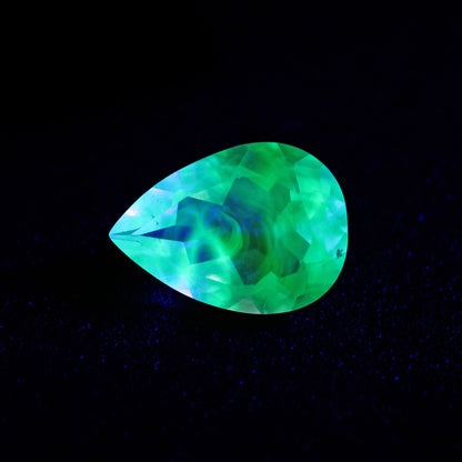 Hyalite Opal Faceted Fluorescent under UV Light