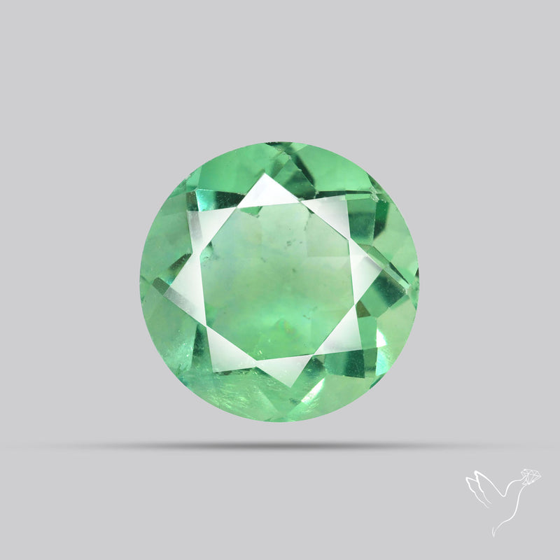 Deep Mint Green Fluorite Faceted Fine Gemstone