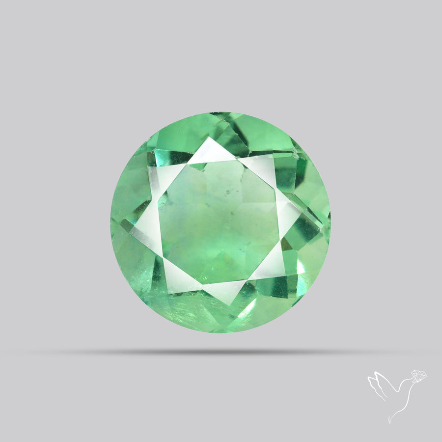 Deep Mint Green Fluorite Faceted Fine Gemstone