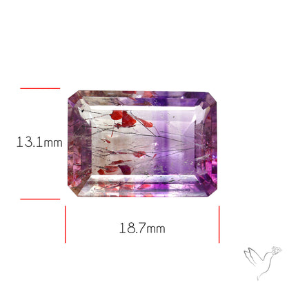 Faceted Lepidocrocite In Amethyst Super Seven Amethyst Fine Gemstone