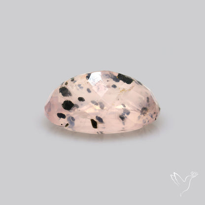 Diopside in Rose Quartz Faceted Fine Gemstone