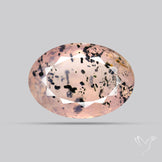 Diopside in Rose Quartz Faceted Fine Gemstone