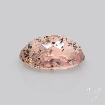 Diopside in Rose Quartz Faceted Fine Gemstone
