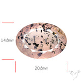 Diopside in Rose Quartz Faceted Fine Gemstone