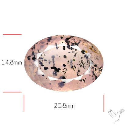 Diopside in Rose Quartz Faceted Fine Gemstone