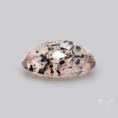 Diopside in Rose Quartz Faceted Fine Gemstone