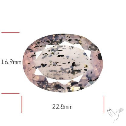 Diopside in Rose Quartz Faceted Fine Gemstone
