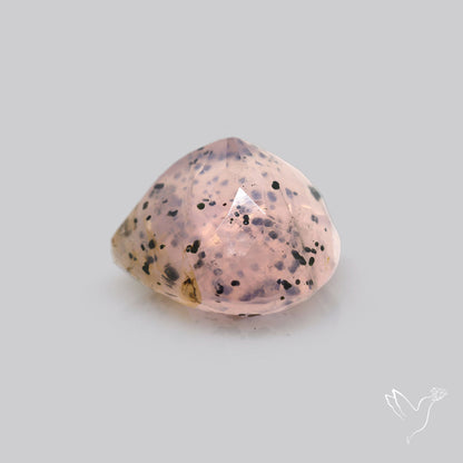Diopside in Rose Quartz Faceted Fine Gemstone