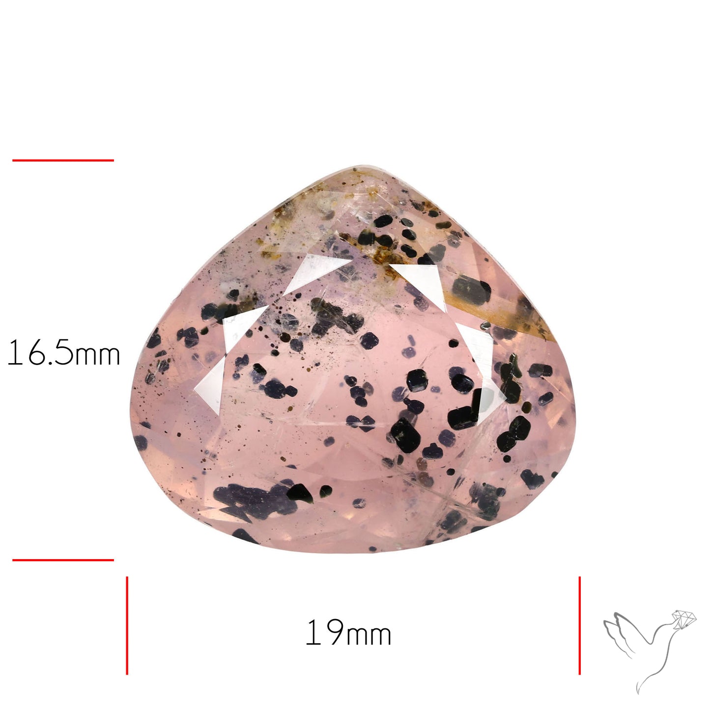 Diopside in Rose Quartz Faceted Fine Gemstone