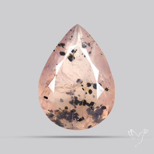Diopside in Rose Quartz Faceted Fine Gemstone