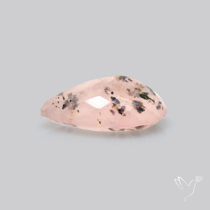 Diopside in Rose Quartz Faceted Fine Gemstone