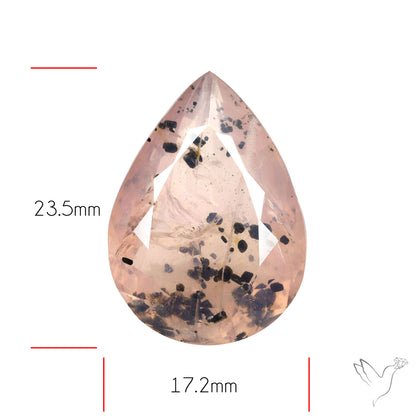 Diopside in Rose Quartz Faceted Fine Gemstone