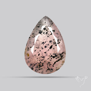 Diopside in Rose Quartz Faceted Fine Gemstone