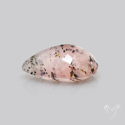 Diopside in Rose Quartz Faceted Fine Gemstone