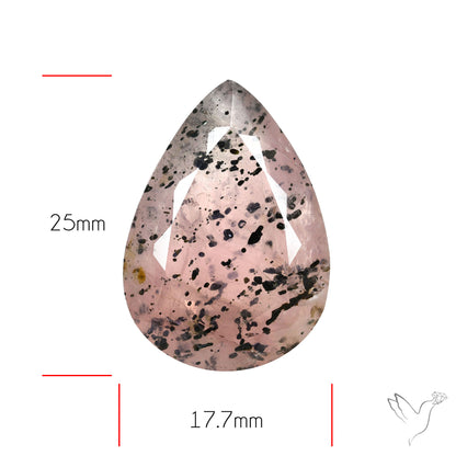Diopside in Rose Quartz Faceted Fine Gemstone